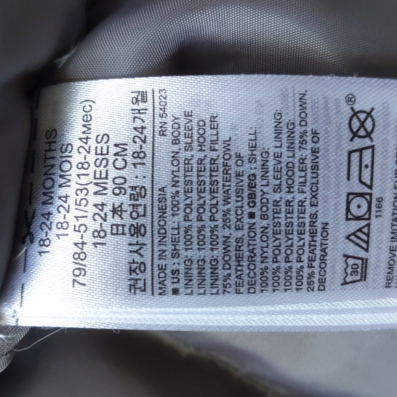 Baby Gap Warmest Snorkel Down Parka, 18-24 months, Comet Blue - Picture 5 of 6